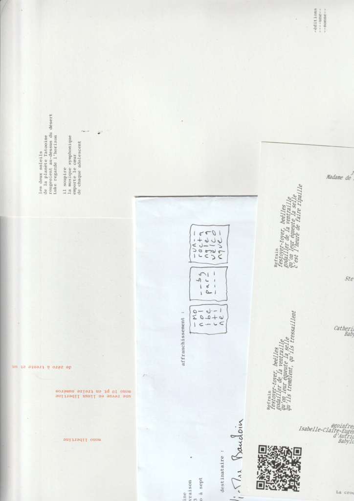 Scan de la revue mono libertine éditée par un rectangle quelconque + éditions une nonne, n°1, septembre 2023